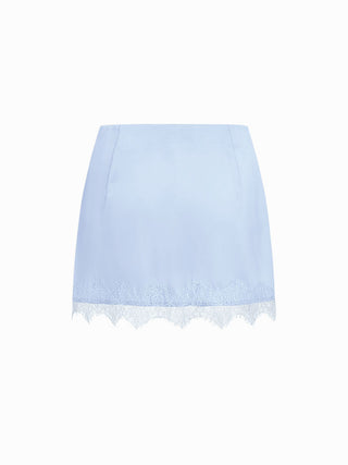 Low Rise Lace Trim A-line Mini Skirt