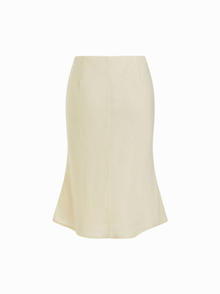 Linen-blend Mid Rise Mermaid Midi Skirt