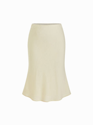 Linen-blend Mid Rise Mermaid Midi Skirt