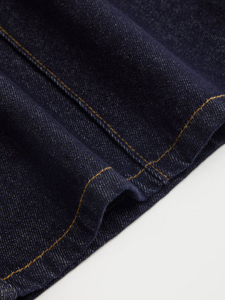 Washed Denim Low Rise Metal Detail Wide Leg Capri Jeans