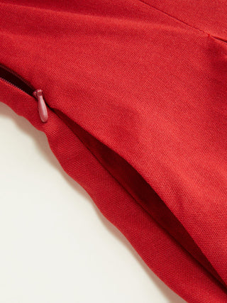 corset Linen-blend Linen-blend Sculptural High Rise V-neck Halter Neckline Flared Maxi Dress For Date