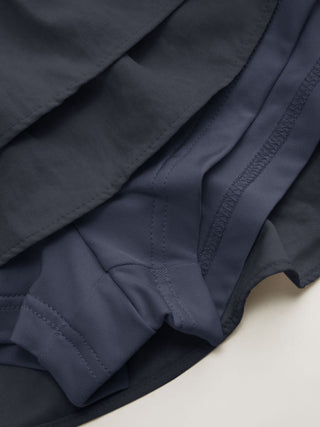Low Rise Ruffled Metal Detail Layered Mini Skort
