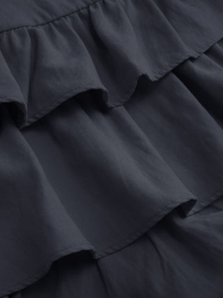 Low Rise Ruffled Metal Detail Layered Mini Skort