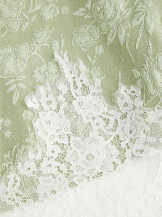 Jacquard Mid Rise Floral Lace Trim Mermaid Midi Skirt