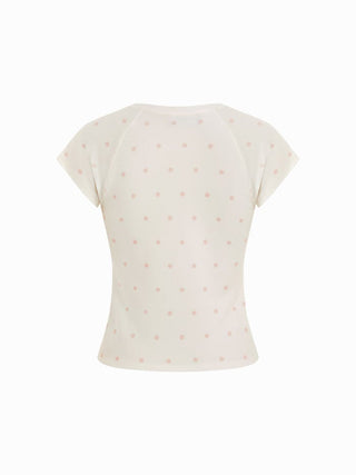 Polka Dot Lamb Print Short Sleeve Tee