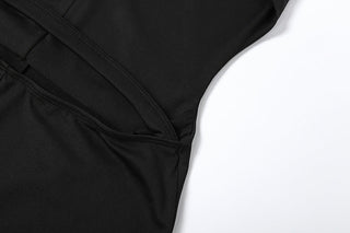 Off shoulder hollow out backless solid maxi dress