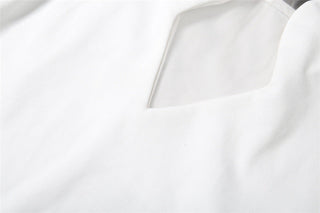 Cross front halter hollow out backless mini dress