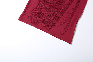 Sweetheart neck tassels backless tube maxi dress