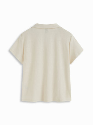 Cotton-blend Polo Collar Short Sleeve Tee