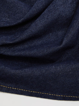 Washed Denim Boat Neck Wrap Tie Waist Asymmetrical Hem Vest