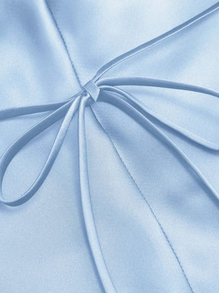 Satin Strapless Tie Back Maxi Dress