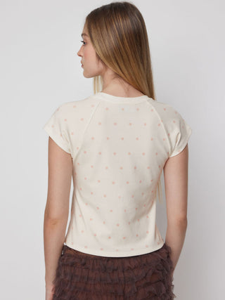 Polka Dot Lamb Print Short Sleeve Tee