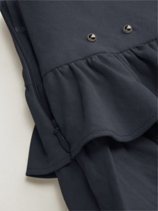Low Rise Ruffled Metal Detail Layered Mini Skort