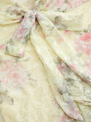 Lace Floral Sweetheart Tiered Mini Dress