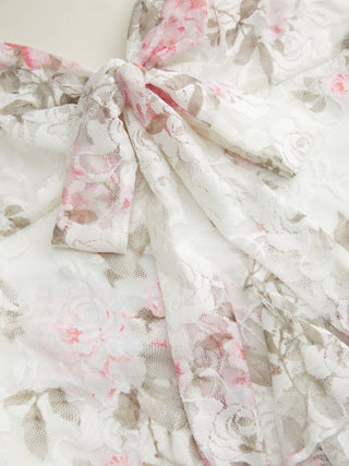 Lace Floral Sweetheart Tiered Mini Dress