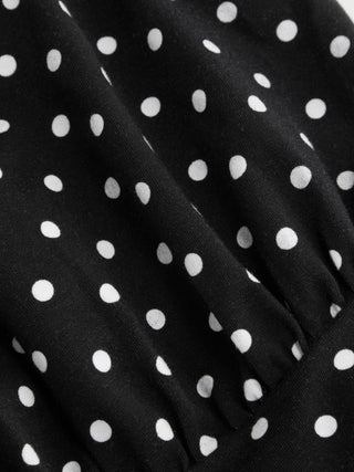 Chiffon Polka Dot Halter Neckline Ruffled Tie Back Mini Dress