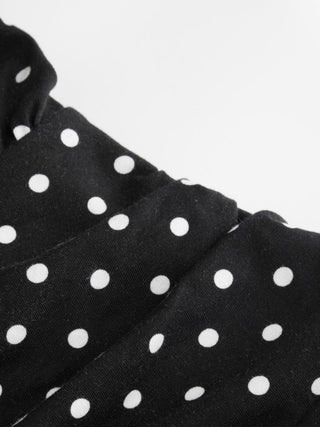 Chiffon Polka Dot Halter Neckline Ruffled Tie Back Mini Dress