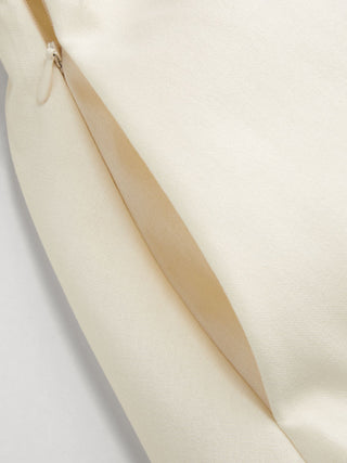 Woven Linen-blend Halter Neckline Bowknot A-line Mini Dress For Daily Casual Date