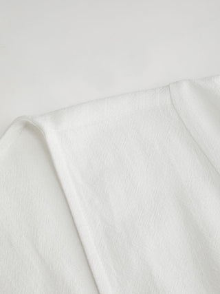 Woven Linen-blend V-neck Ruffle Sleeve Tie Back Blouse For Daily Casual Vacation