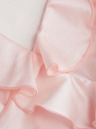 Satin Ruffle V-neck Backless A-line Mini Dress