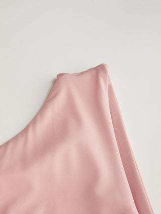 Boat Neck Ruched Pearl-Back Detail Maxi Dress