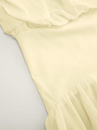 Chiffon Draped Flared Maxi Dress