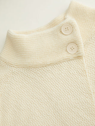 Knit Asymmetrical Neck Button Split Short Sleeve Top