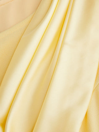 Boat Neck Bell Sleeve Draped Knotted Flared Maxi Dress