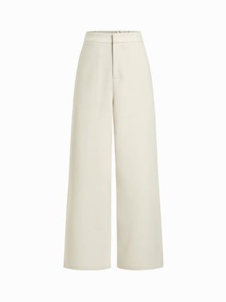 Boat Neck Striped Wrap Knotted Top & Mid Rise Straight Leg Trousers Set