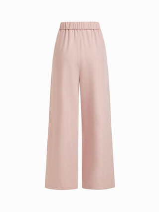 Boat Neck Striped Wrap Knotted Top & Mid Rise Straight Leg Trousers Set