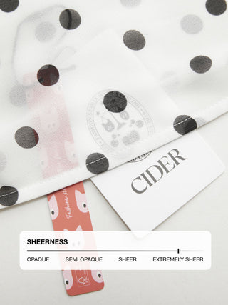 Chiffon Polka Dot Boat Neck Cloak Sleeve Oversized Poncho Blouse & Bandeau