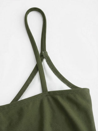 High Stretch Scoop Neck Tankini & Cheeky Bikini Set