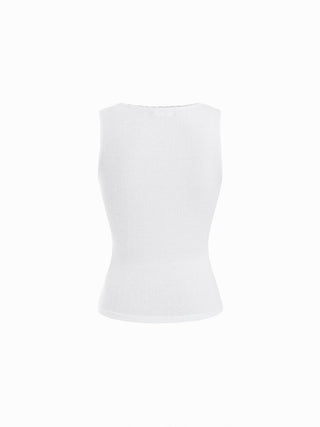Scoop Neck Lace Trim Bowknot Tank Top