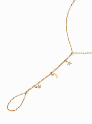 MOON & STAR HAND CHAIN BRACELET For Date Party/Clubbing