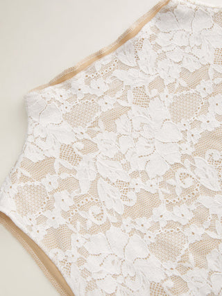 Lace Floral Stand Collar Tank Top