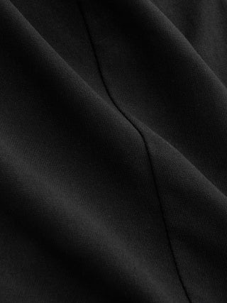 Stand Collar Short Sleeve Tie Front Cut Out Backless Slim Blouse