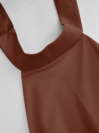 Satin Halter Neck Wrap High Rise Mermaid Maxi Dress