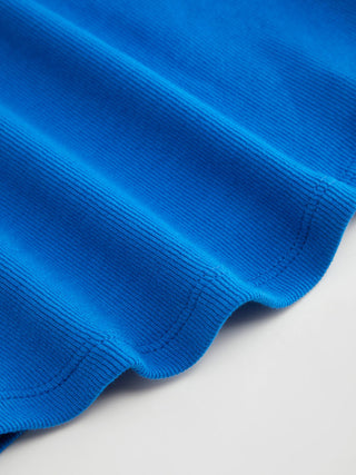 Cotton-blend High Stretch Boat Neck Ribbed Tank Top