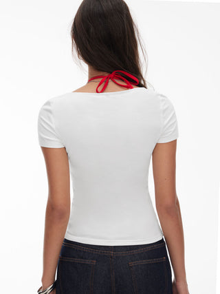 Cotton-blend Scoop Neckline Short Sleeve Tee