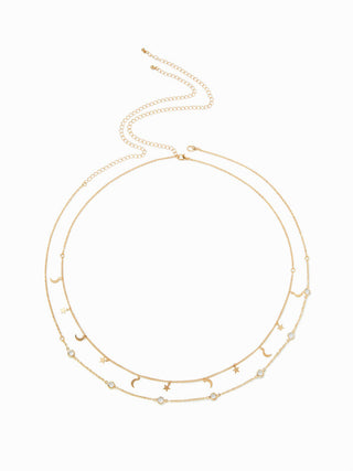 MOON & STAR & RHINESTONE WAIST CHAIN For Date Party/Clubbing Vacation
