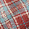 Plaid Asymmetrical Neck Ruched Short Sleeve Blouse