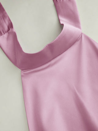 Satin Halter Neck Wrap High Rise Mermaid Maxi Dress