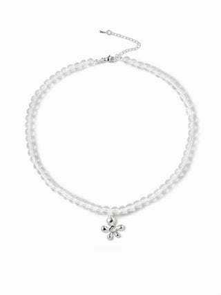 FLOWER PENDANT BEADED NECKLACE