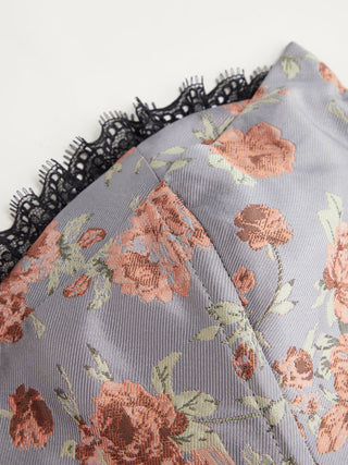Jacquard Jacquard Sculptural Floral Bandeau Lace Trim Bowknot A-line Maxi Dress For Party/Clubbing Wedding