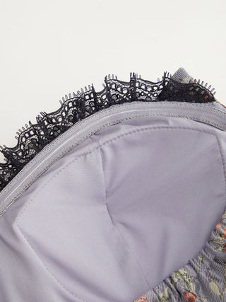 Jacquard Jacquard Sculptural Floral Bandeau Lace Trim Bowknot A-line Maxi Dress For Party/Clubbing Wedding