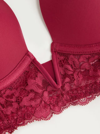 Jersey Lace V-Neck Underwire Plunge Bralette For Home Bedroom