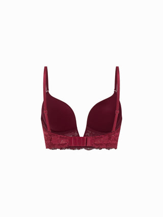 Jersey Lace V-Neck Underwire Plunge Bralette For Home Bedroom