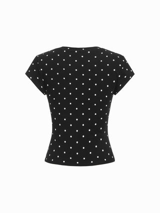 Cotton-blend Ruched Short Sleeve Tee