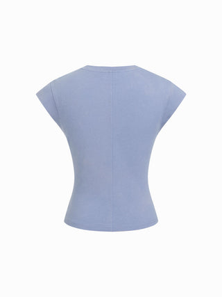 Cotton Sleeveless Ruched Tee
