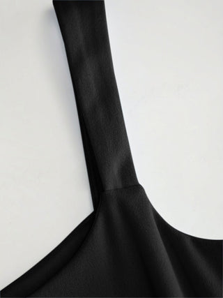 Scoop Neck Ruched A-line Midi Dress
